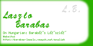 laszlo barabas business card